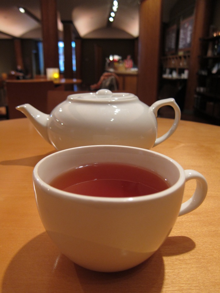 Having an Assam tea at Cafe Serai, Rubin Museum of Art. 